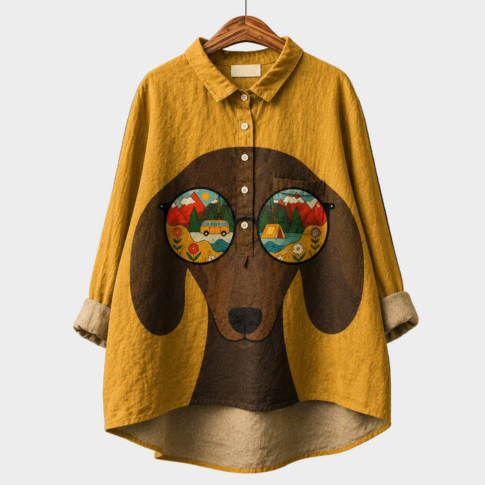 アカネ｜犬柄シャツ