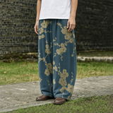 梅柄ネイビーワイドパンツ