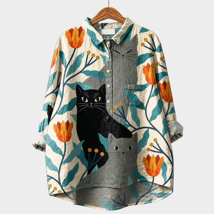 アヤノ｜猫柄シャツ