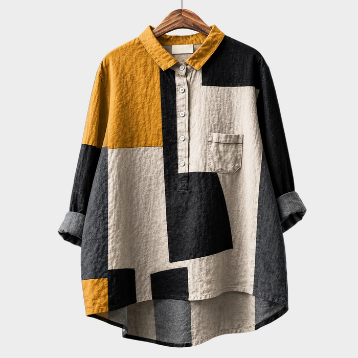 サユリ｜配色柄シャツ