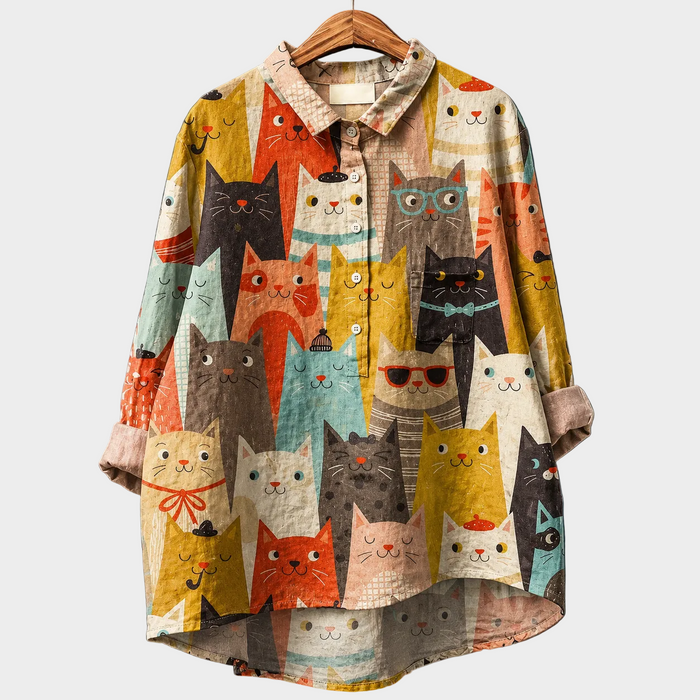 イロハ｜猫柄シャツ