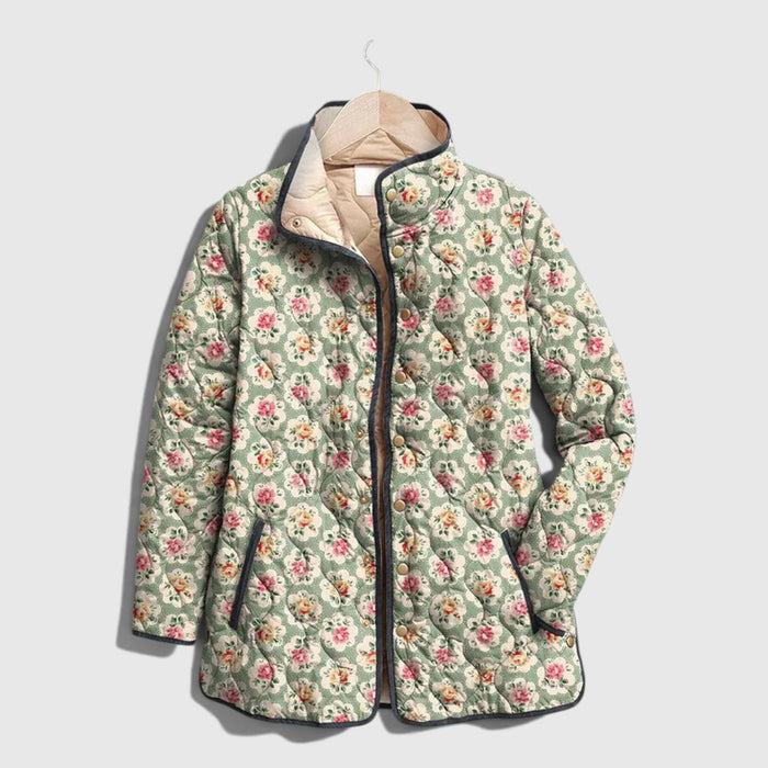 にいな｜生成りの小花柄 キルティングジャケット