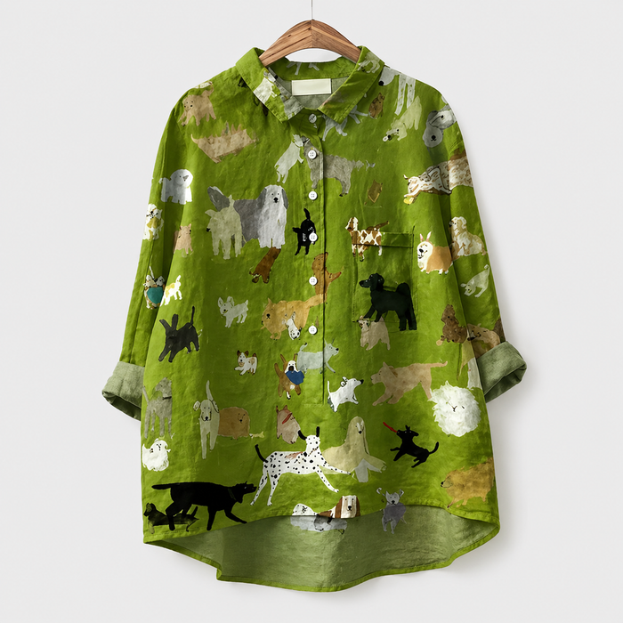ハツネ｜猫柄シャツ