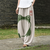 蛙アートゆったりパンツ