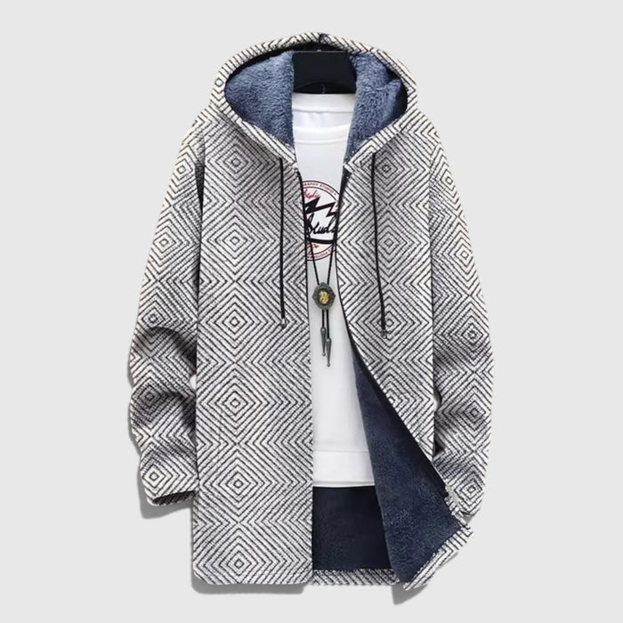 ジュン｜アート柄フード付きあったかジャケット