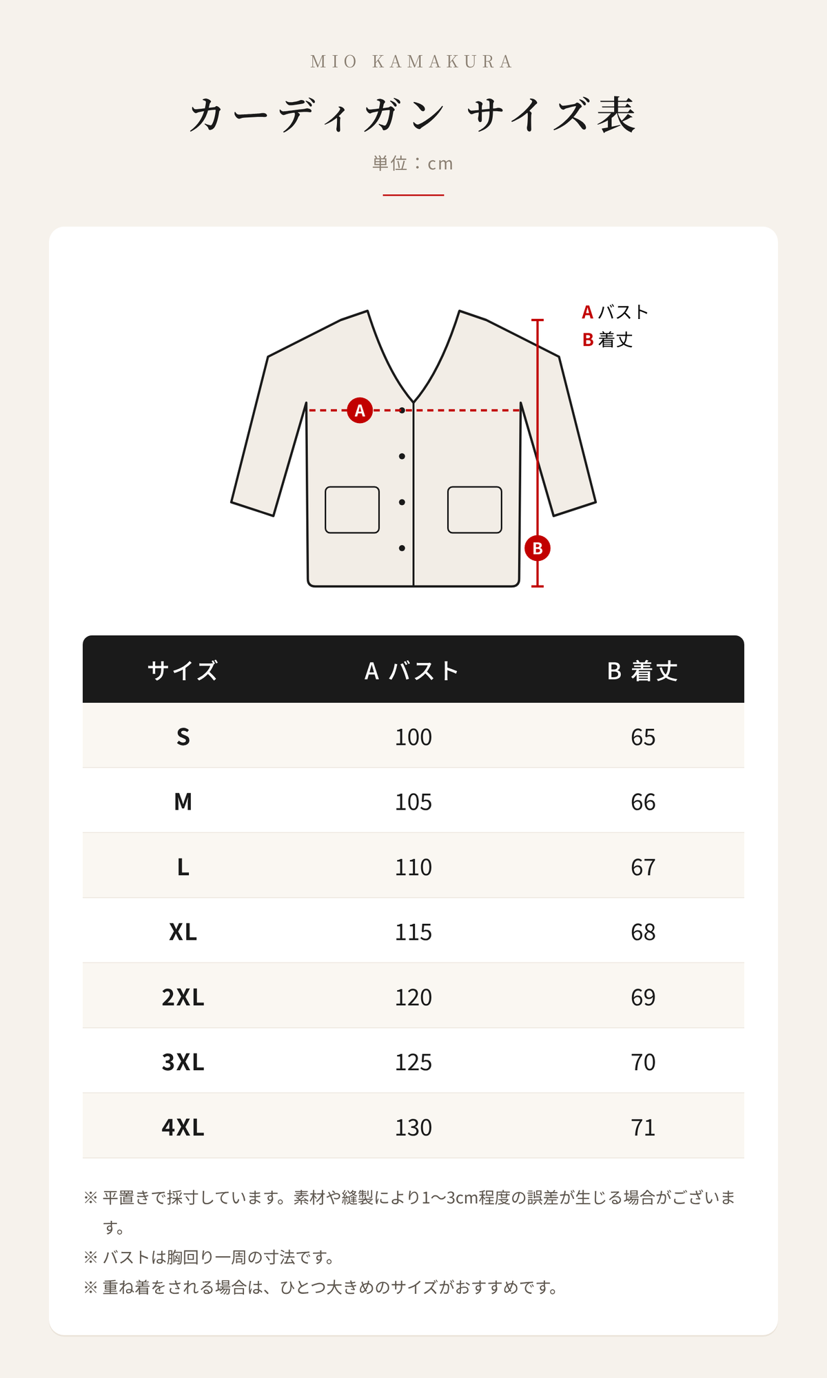 サイズ表